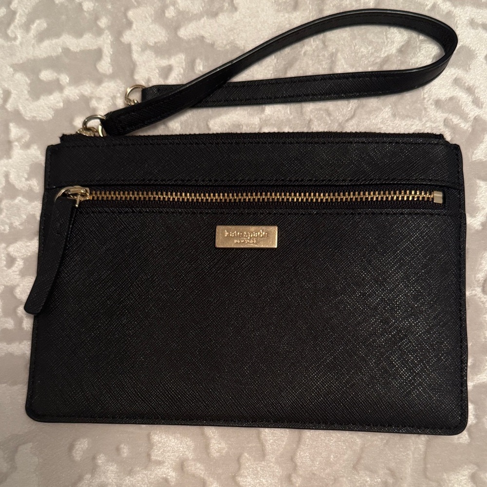 Kate Spade Black Clutch with Gold Accents